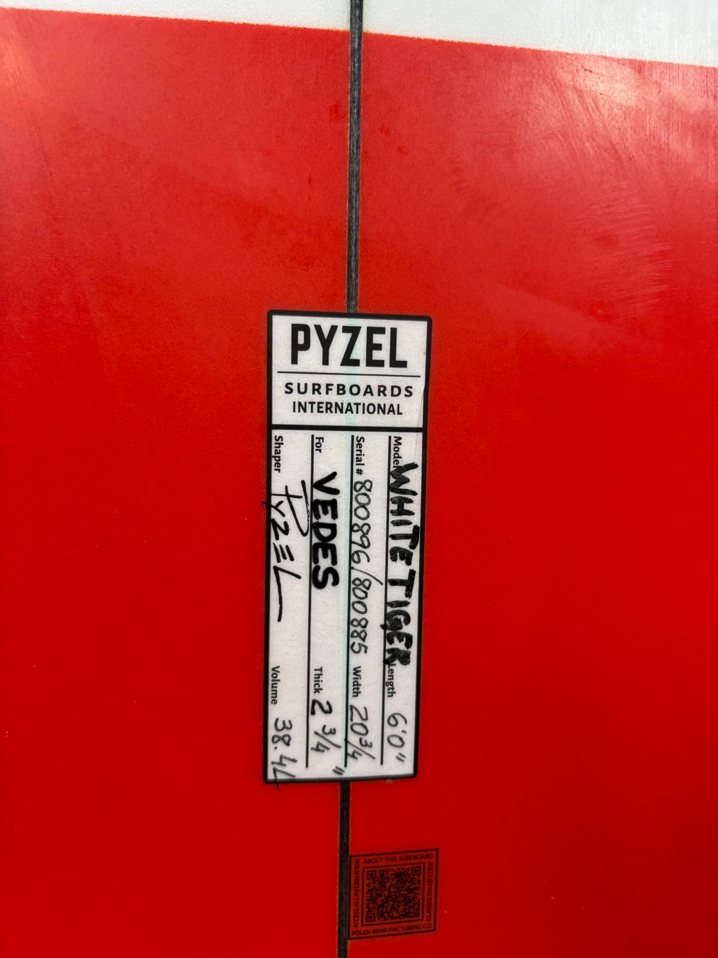 Pyzel White Tiger 6'0'' | 38.4 L