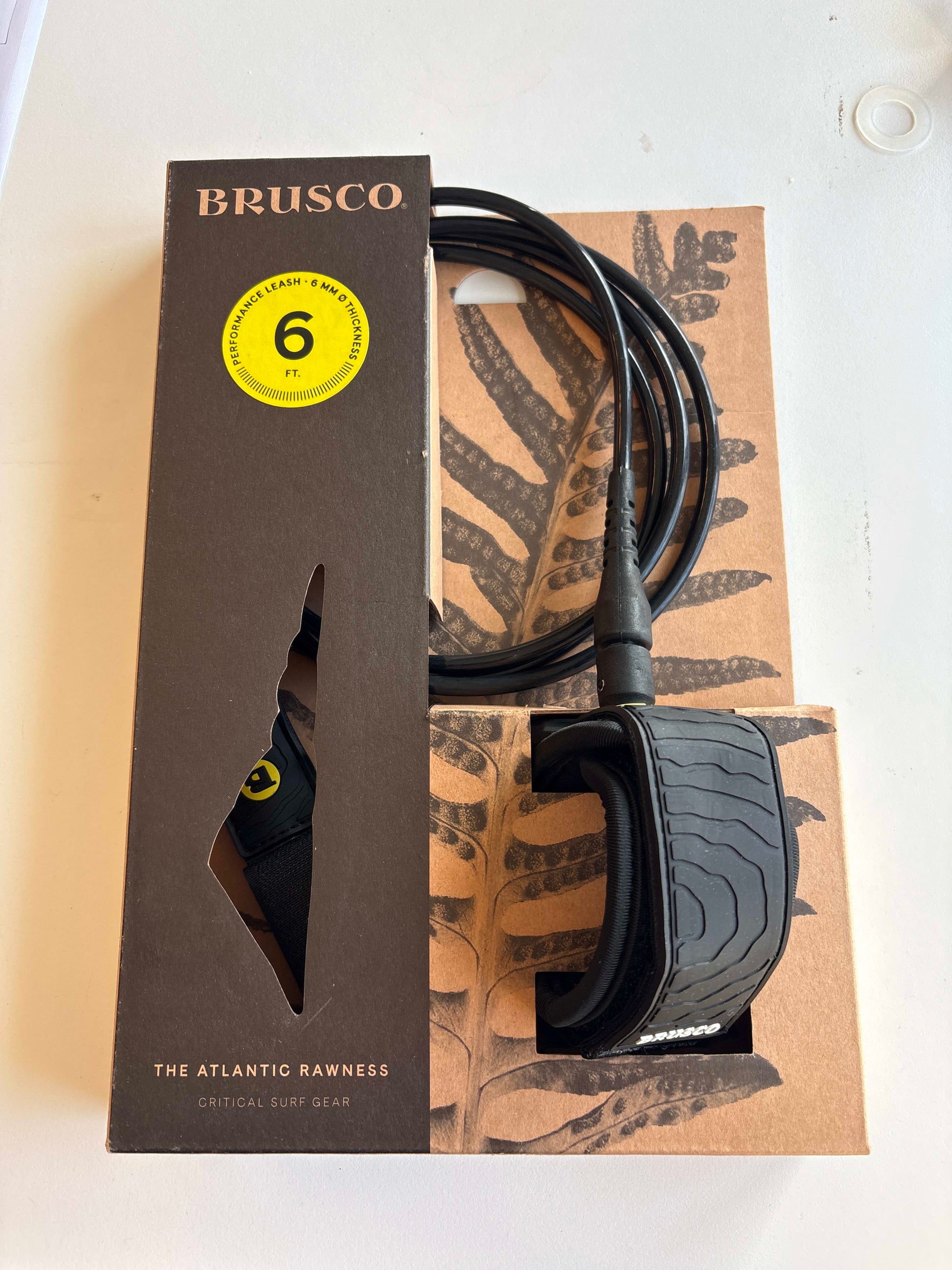 Brusco 6ft 6mm Atlantic Black Leash 6ft