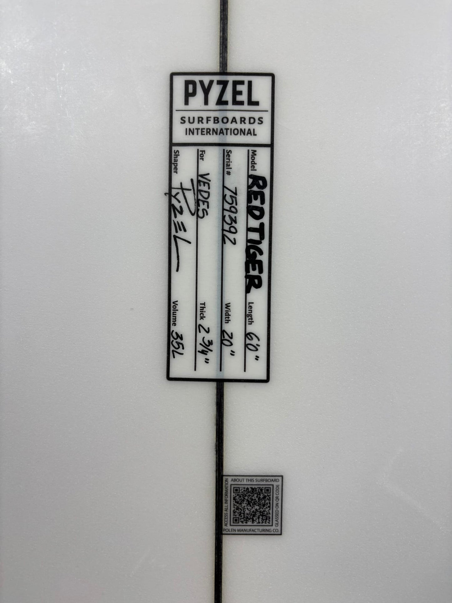 Pyzel Red Tiger  6'0'' | 35 L